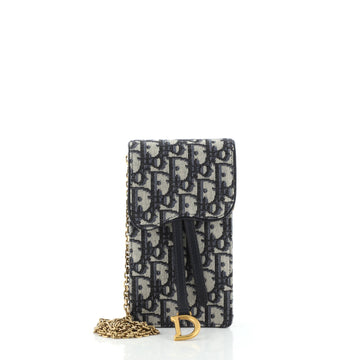 Christian Dior Chain Phone Holder Oblique Canvas