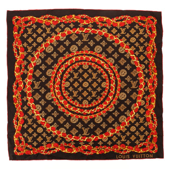 Louis Vuitton Monogram Eclipse Sequin Bandana Scarf Printed Silk