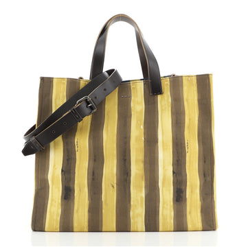 Fendi Watercolor Pequin Convertible Tote Printed Canvas Large