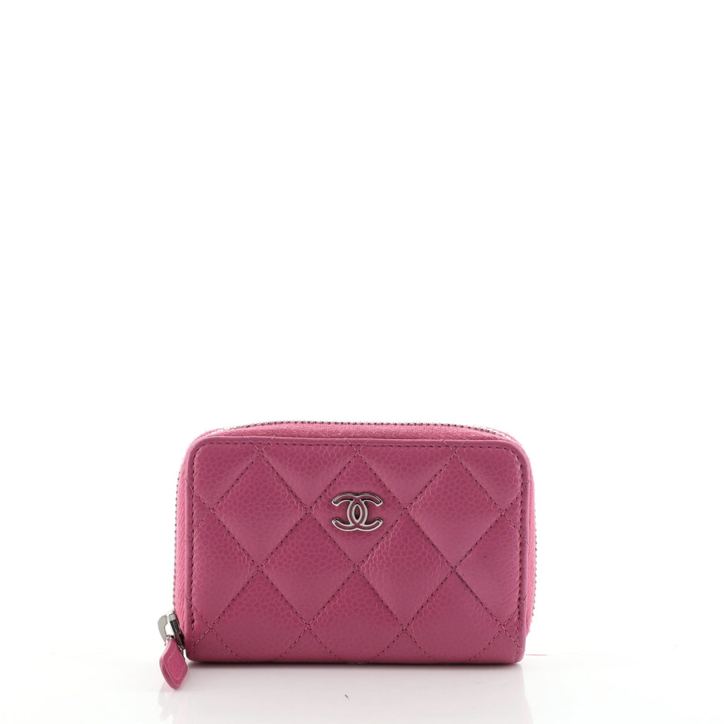 Chanel CC Zip Coin Purse Quilted Caviar Small Pink 5864346