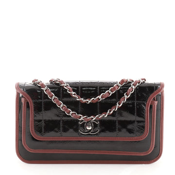 Chanel Two Tone Chocolate Bar Flap Patent Medium