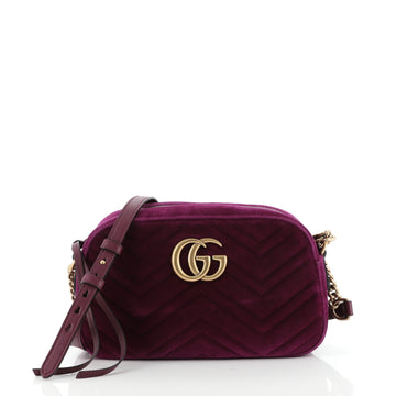Gucci GG Marmont Shoulder Bag Matelasse Velvet Small