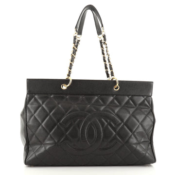 Chanel Vintage CC Shopping Tote Quilted Caviar XL