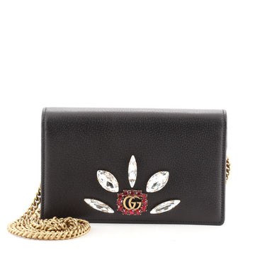 Gucci GG Marmont Chain Wallet Embellished Leather Mini