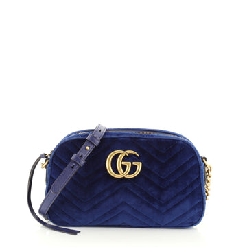 Gucci GG Marmont Shoulder Bag Matelasse Velvet Small