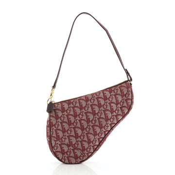 Christian Dior Vintage Saddle Bag Diorissimo Canvas Mini
