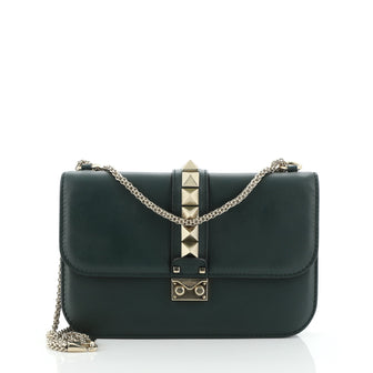 Valentino Glam Lock Shoulder Bag Leather Medium