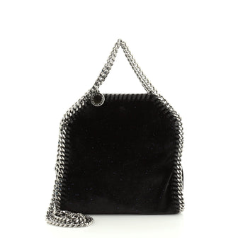 Stella McCartney Falabella Fold Over Crossbody Bag Glitter Velvet Tiny