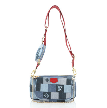 Louis Vuitton Multi Pochette Accessoires Damier and Monogram Patchwork Denim
