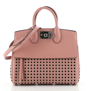 Salvatore Ferragamo Studio Satchel Laser Cut Leather Small