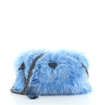 Prada Chain Shoulder Bag Faux Fur Medium