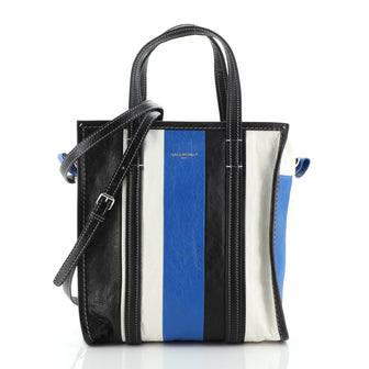 Balenciaga Bazar Convertible Tote Striped Leather Small