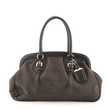 Prada Canapa Frame Shoulder Bag Canvas Large