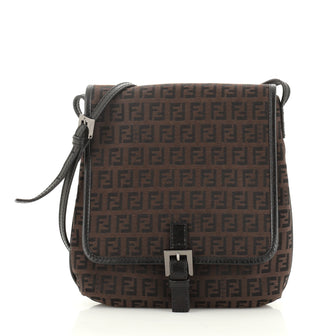 Fendi Vintage Flap Crossbody Bag Zucchino Canvas Small