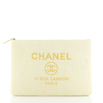 Chanel Deauville Pouch Raffia Large