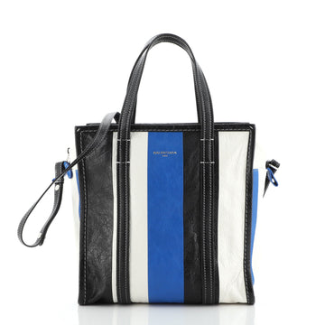 Balenciaga Bazar Convertible Tote Striped Leather Small