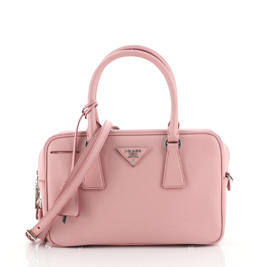 Prada Convertible Bauletto Bag Saffiano Leather Small Pink 58674314