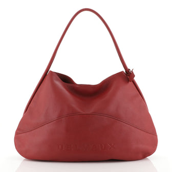 Delvaux Logo Shoulder Bag Leather Large