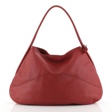Delvaux Logo Shoulder Bag Leather Large