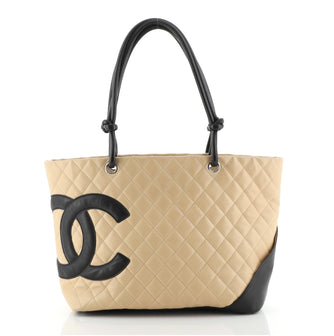 Chanel Cambon Tote Quilted Leather Large