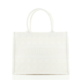 Christian Dior Book Tote Cannage Embroidered Canvas Small