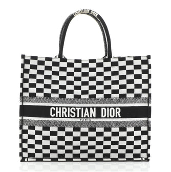 Christian Dior Book Tote Check Canvas