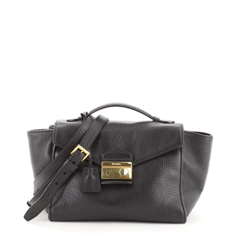 Prada Pattina Convertible Shoulder Bag Vitello Daino Small