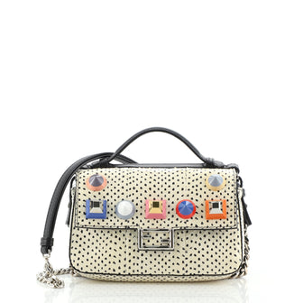 Fendi Double Baguette Studded Leather Micro