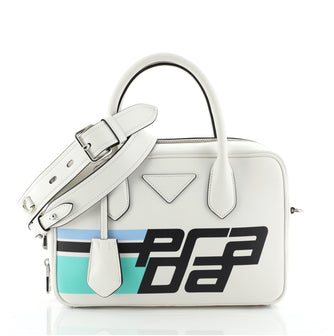 Prada Bauletto Bag Printed City Calf Medium