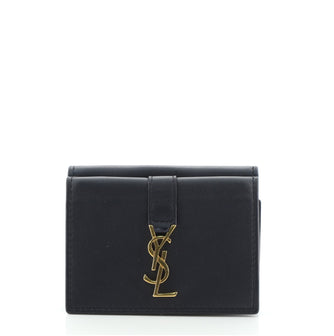 Saint Laurent Classic Monogram YSL Line Flap Wallet Leather Tiny
