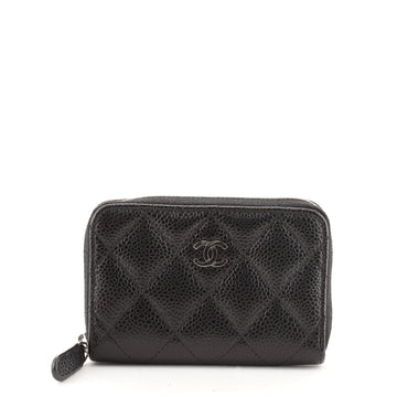 Chanel CC Zip Coin Purse Quilted Caviar Small
