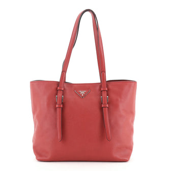 Prada Covered Strap Open Tote Saffiano Leather Medium