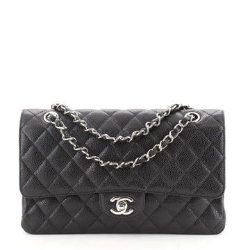 Chanel Vintage Classic Double Flap Bag Quilted Caviar Medium