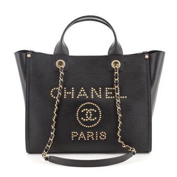Chanel Deauville Tote Studded Caviar Small
