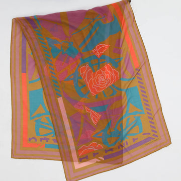 Hermes Sole Puzzle Scarf Silk Blend
