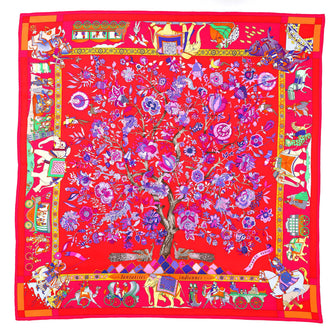 Hermes Fantaisies Indiennes Scarf Printed Silk 90