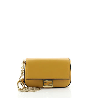 Fendi Chain Baguette Charm Bag Leather Nano