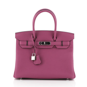 Hermes Birkin Handbag Pink Togo with Palladium Hardware 30