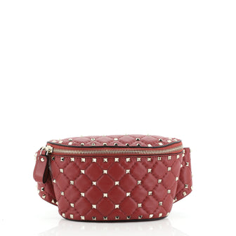 Valentino Rockstud Spike Belt Bag Quilted Leather Small