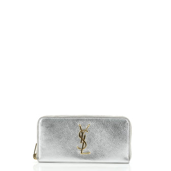 Saint Laurent Classic Monogram Zip Around Wallet Leather