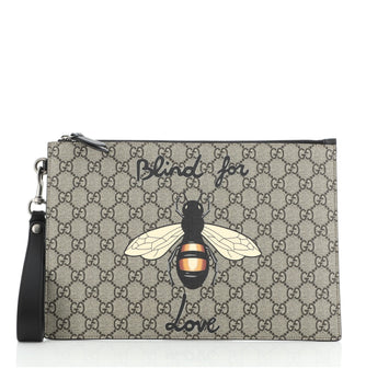 Gucci Zipped Pouch Printed GG Coated Canvas Medium