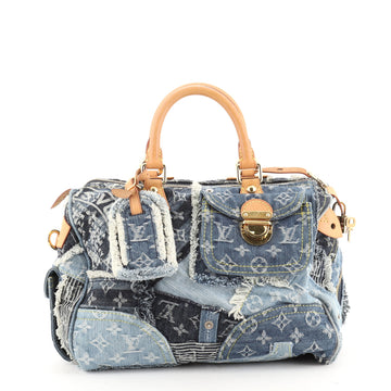 Louis Vuitton Speedy Bandouliere Bag Damier and Monogram Patchwork Denim 30