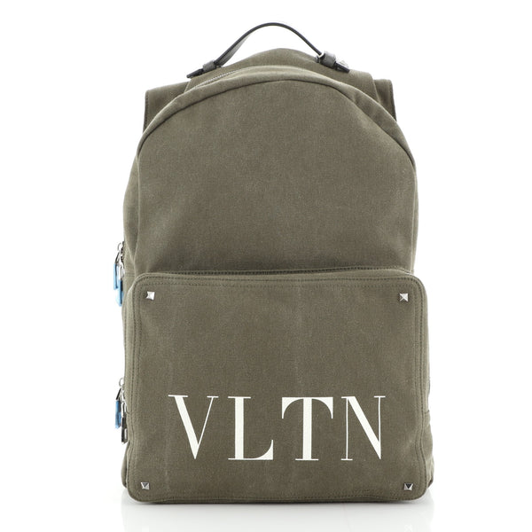 VALENTINO Garavani VLTN Times print blue canvas backpack authentic NWT