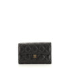 Chanel L-Flap Wallet Quilted Caviar Compact Black 587255