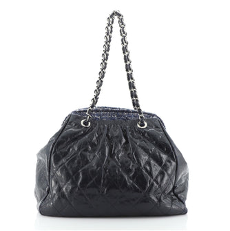 Chanel Portobello Frame Tote Quilted Glazed Calfskin and Tweed