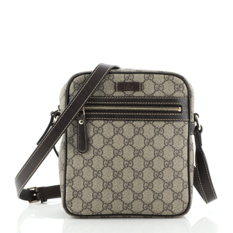 Gucci Front Zip Messenger GG Coated Canvas Small
