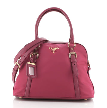 Prada Convertible Dome Satchel Tessuto with Saffiano Leather Medium