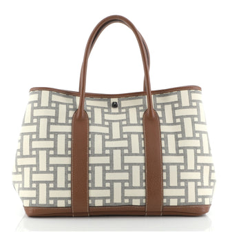 Hermes Garden Party Tote Printed Toile and Leather 36