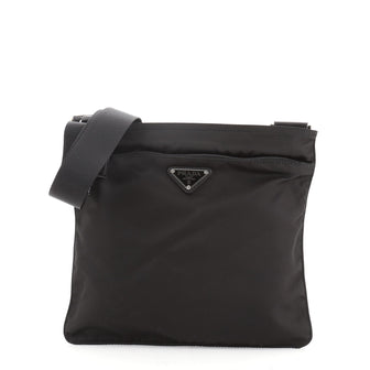 Prada Zip Messenger Bag Tessuto Medium