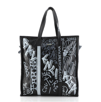 Balenciaga Bazar Graffiti Tote Leather Medium